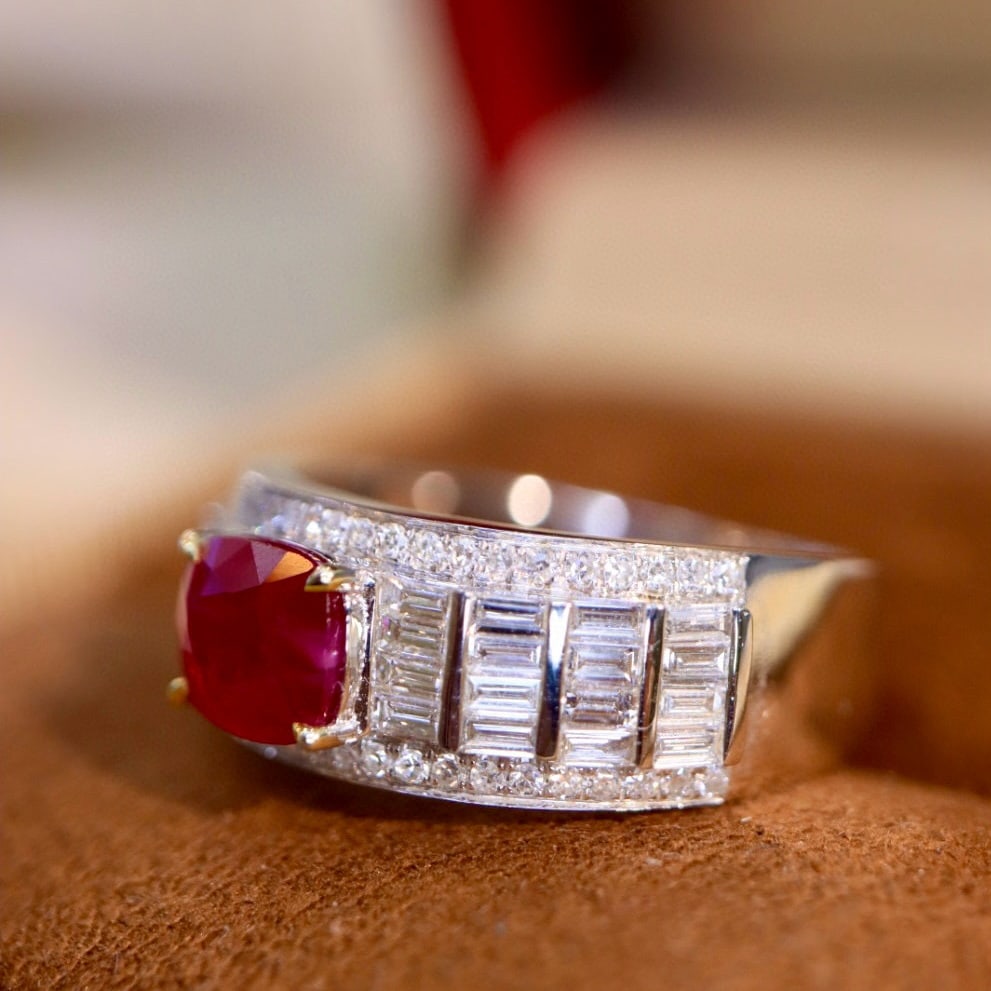 14k Gold 1.78 Ctw Natural Ruby & Diamond Ring - 8