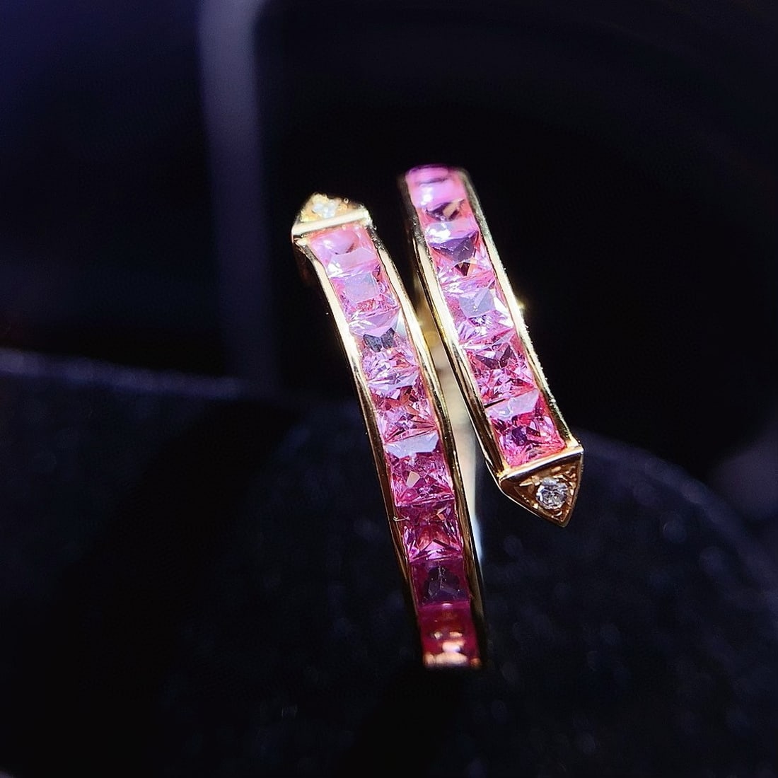 14k Gold 1.85 Ct Natural Sapphire & Diamond Ring - 2