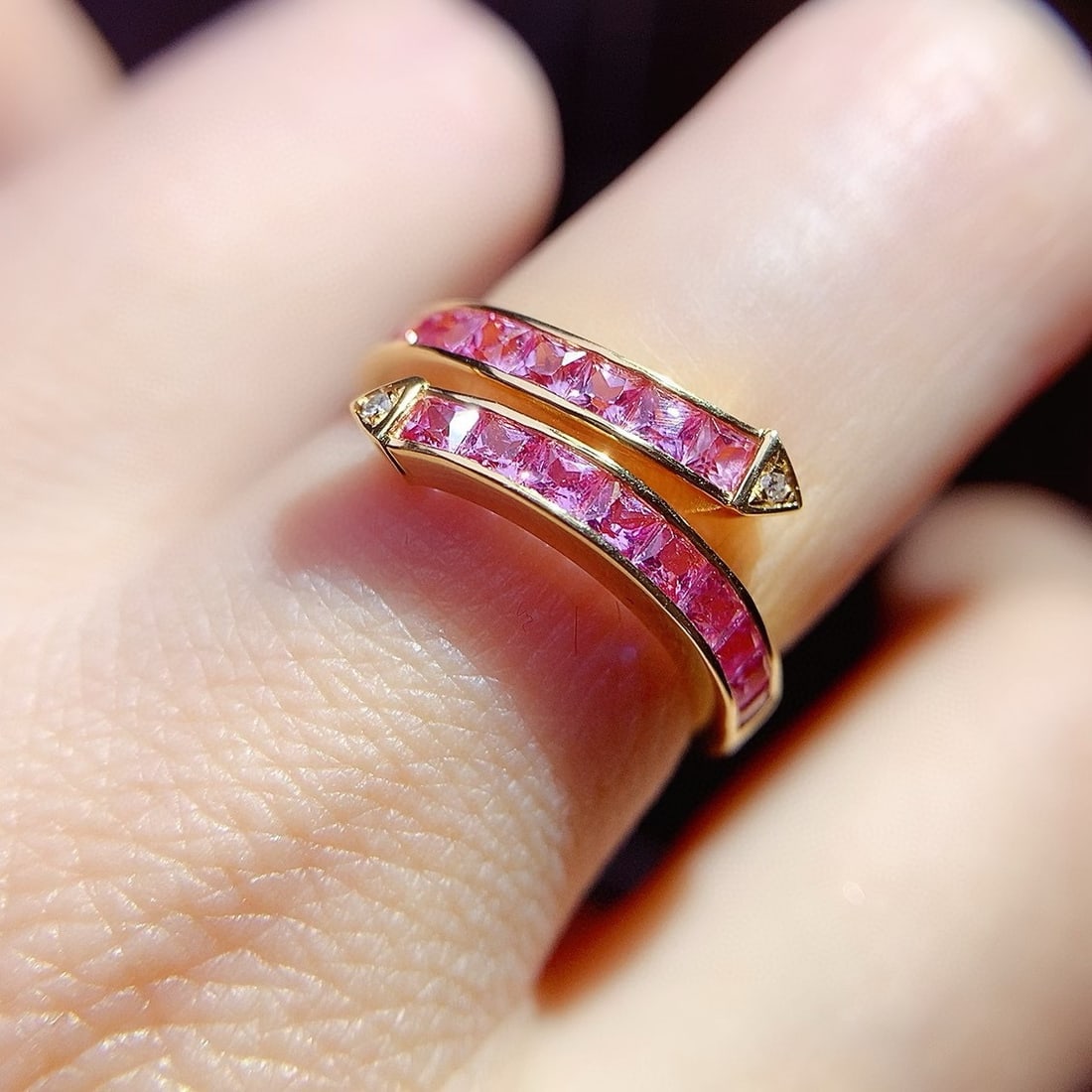 14k Gold 1.85 Ct Natural Sapphire & Diamond Ring - 5