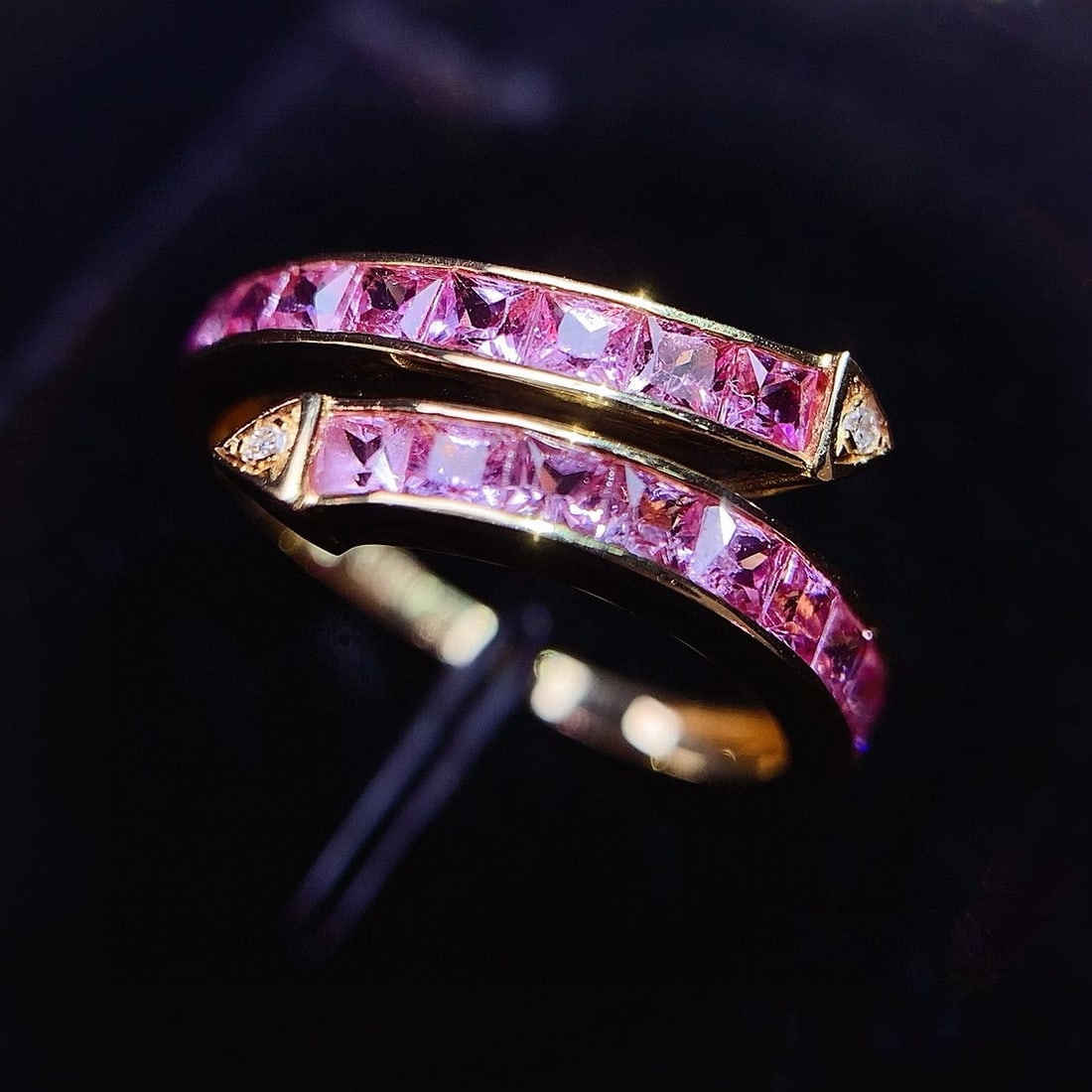 14k Gold 1.85 Ct Natural Sapphire & Diamond Ring - 6