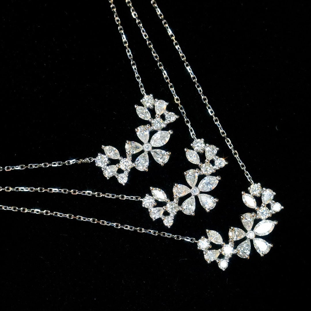 14k Gold 0.75 Ct Natural H Diamond Necklace - 2