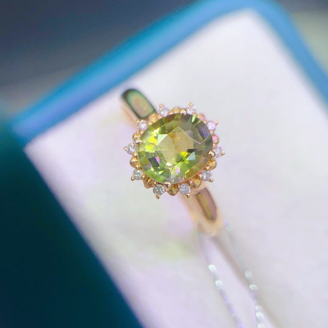 14k Gold 1.4 Ct Natural Tourmaline & Diamond Ring - 2