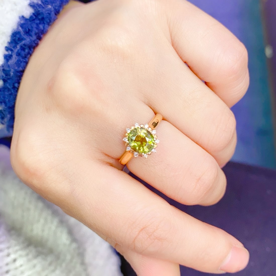 14k Gold 1.4 Ct Natural Tourmaline & Diamond Ring - 6