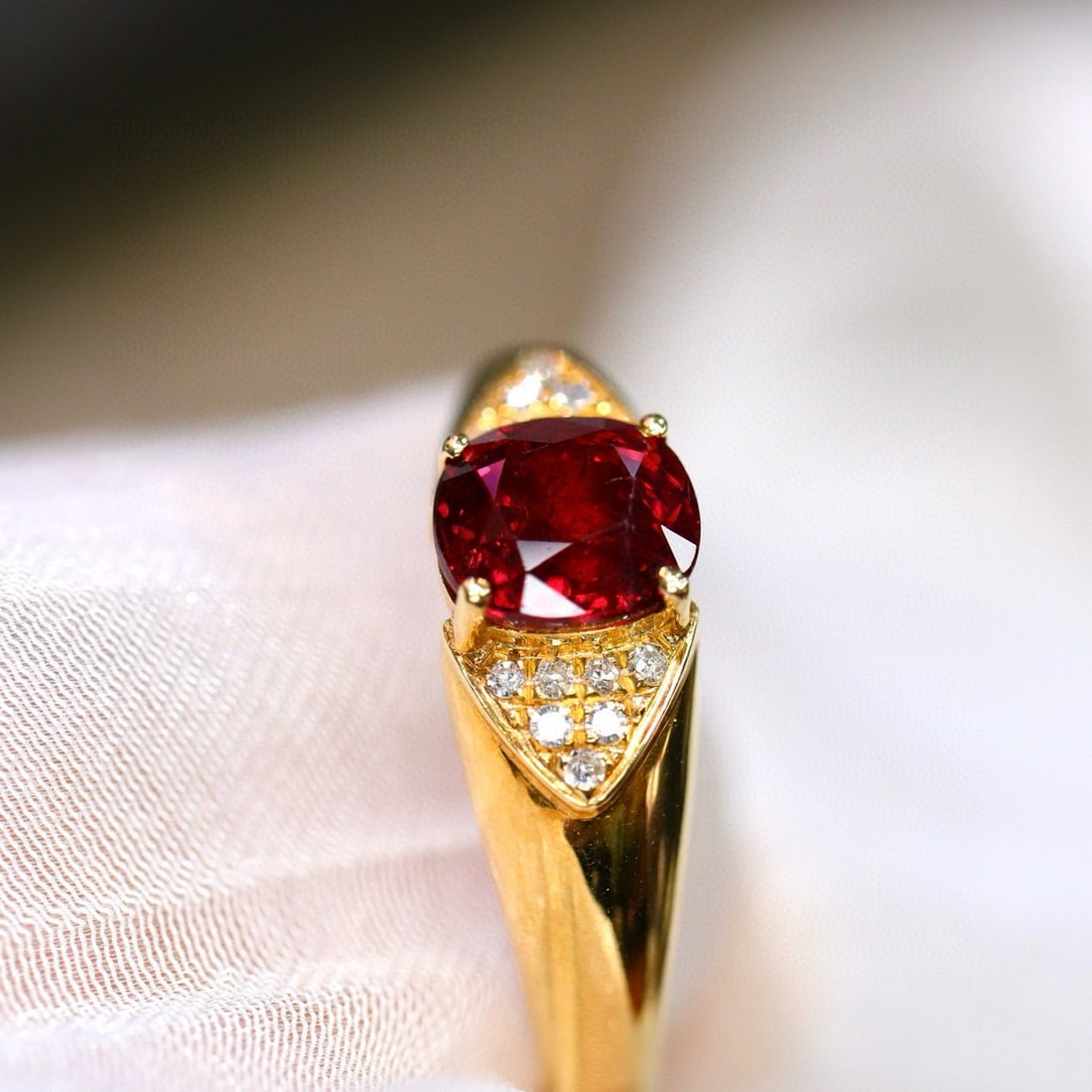 14k Gold 1.27 Ctw Natural Ruby & Diamond Ring - 5