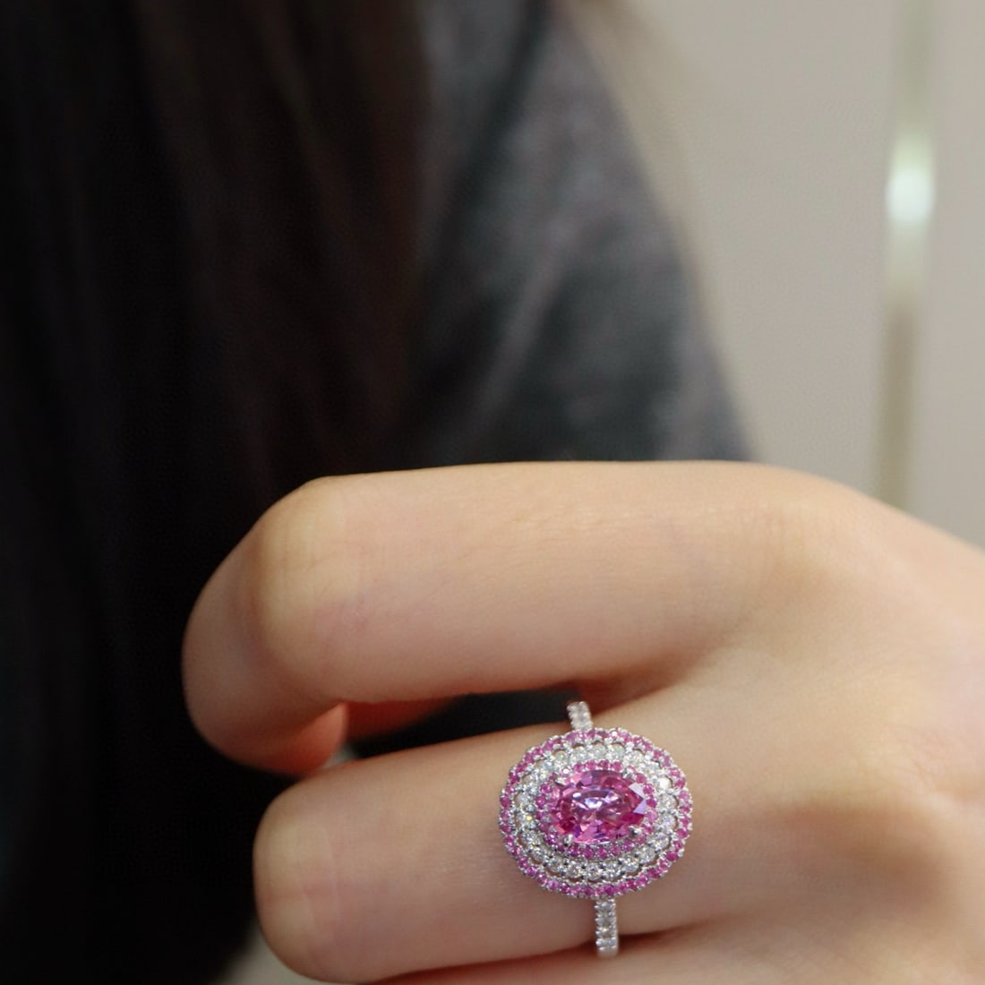 14k Gold 1.35 Ctw Natural Padparadscha Sapphire & Diamond Ring - 5