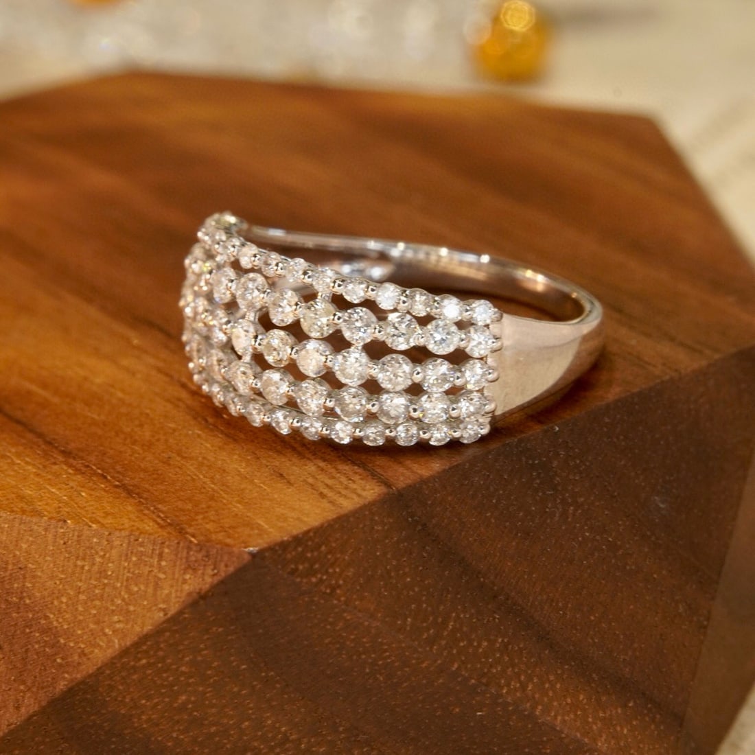 14k Gold 1.10 Ct Natural H Diamond Ring - 3