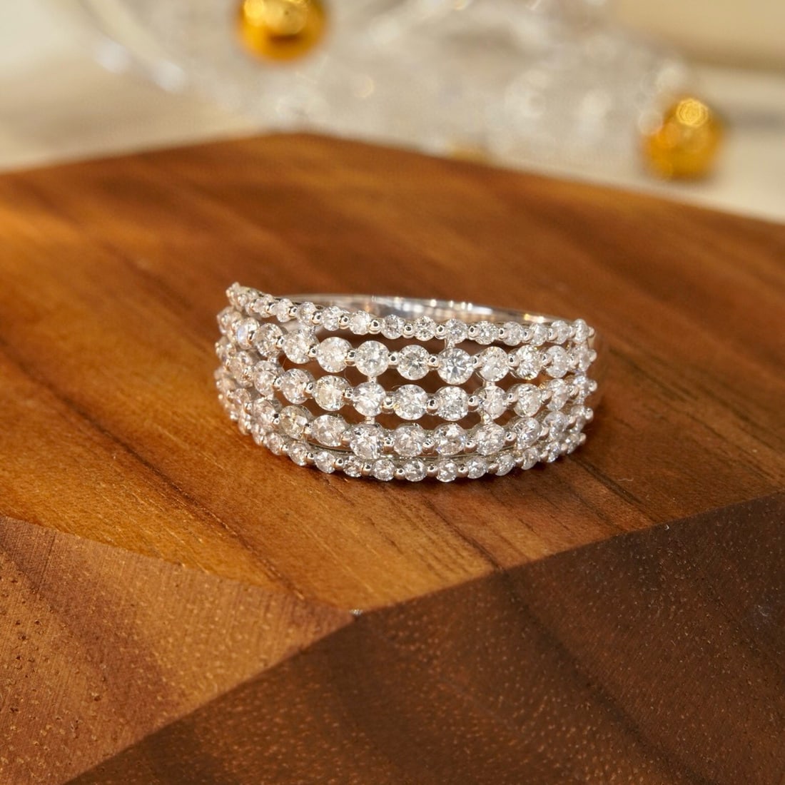 14k Gold 1.10 Ct Natural H Diamond Ring - 4