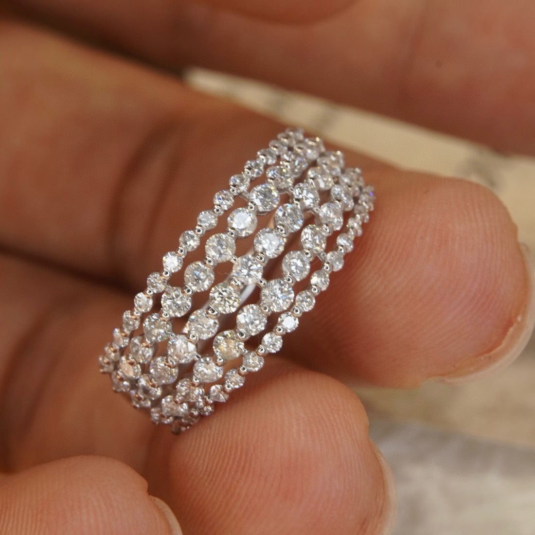 14k Gold 1.10 Ct Natural H Diamond Ring - 5