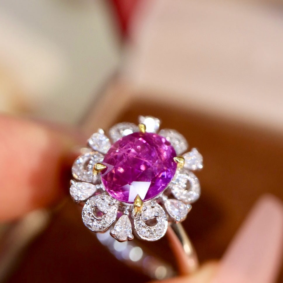 14k Gold 2.38 Ctw Natural Sapphire & Diamond Ring - 6