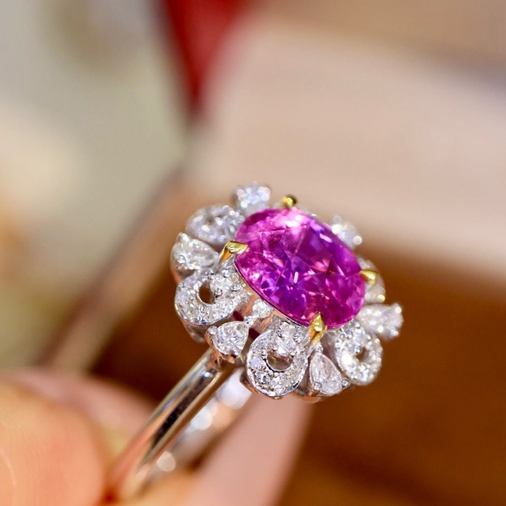 14k Gold 2.38 Ctw Natural Sapphire & Diamond Ring - 7