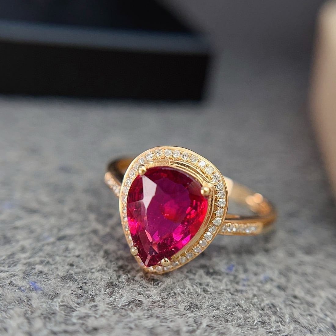 14k Gold 1.50 Ct Natural Tourmaline & Diamond Ring - 2