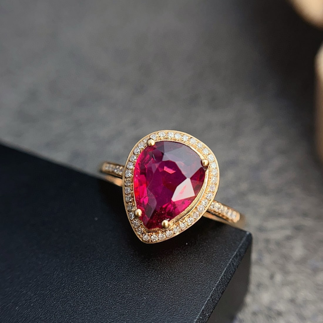 14k Gold 1.50 Ct Natural Tourmaline & Diamond Ring - 3