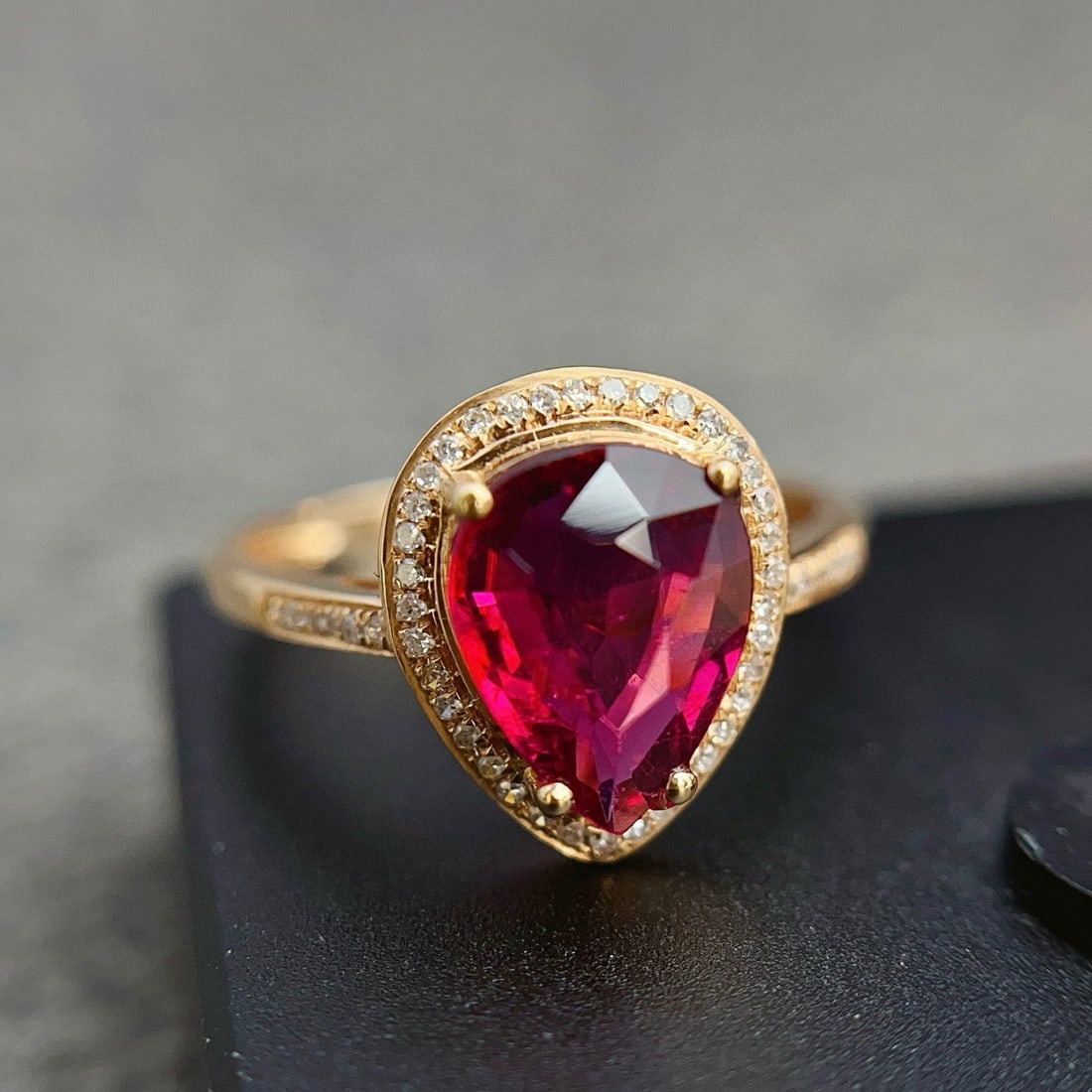 14k Gold 1.50 Ct Natural Tourmaline & Diamond Ring - 5