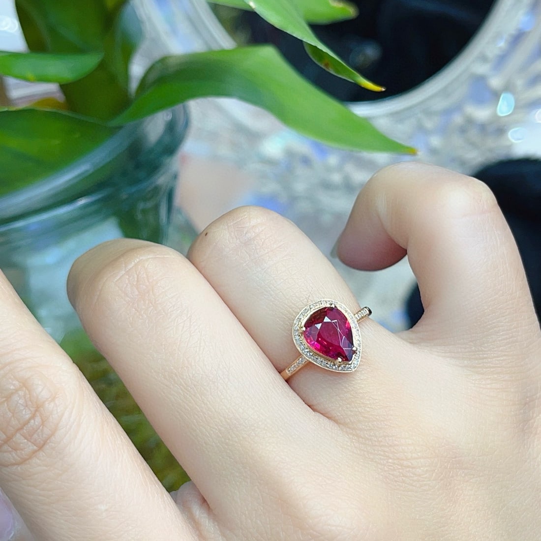 14k Gold 1.50 Ct Natural Tourmaline & Diamond Ring - 6