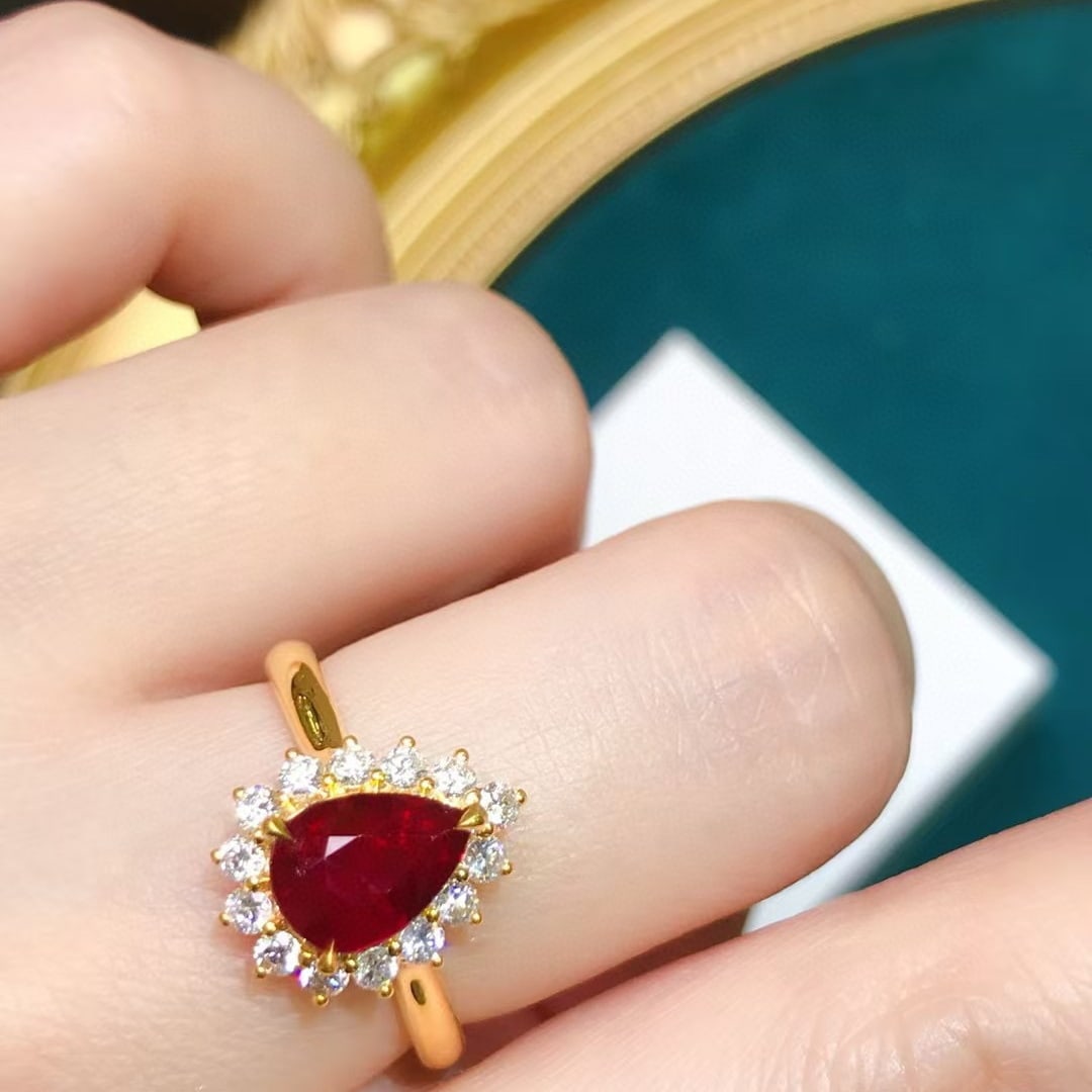 14k Gold 2.12 Ctw Natural Ruby & Diamond Ring - 2