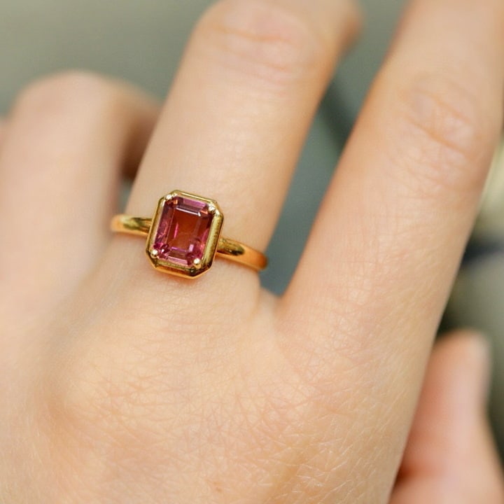 14k Gold 1.61 Ct Natural Tourmaline Ring - 6