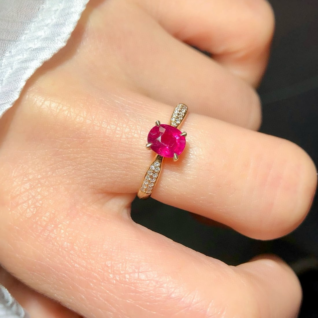 14k Gold 0.88 Ctw Natural Tourmaline & Diamond Ring - 6