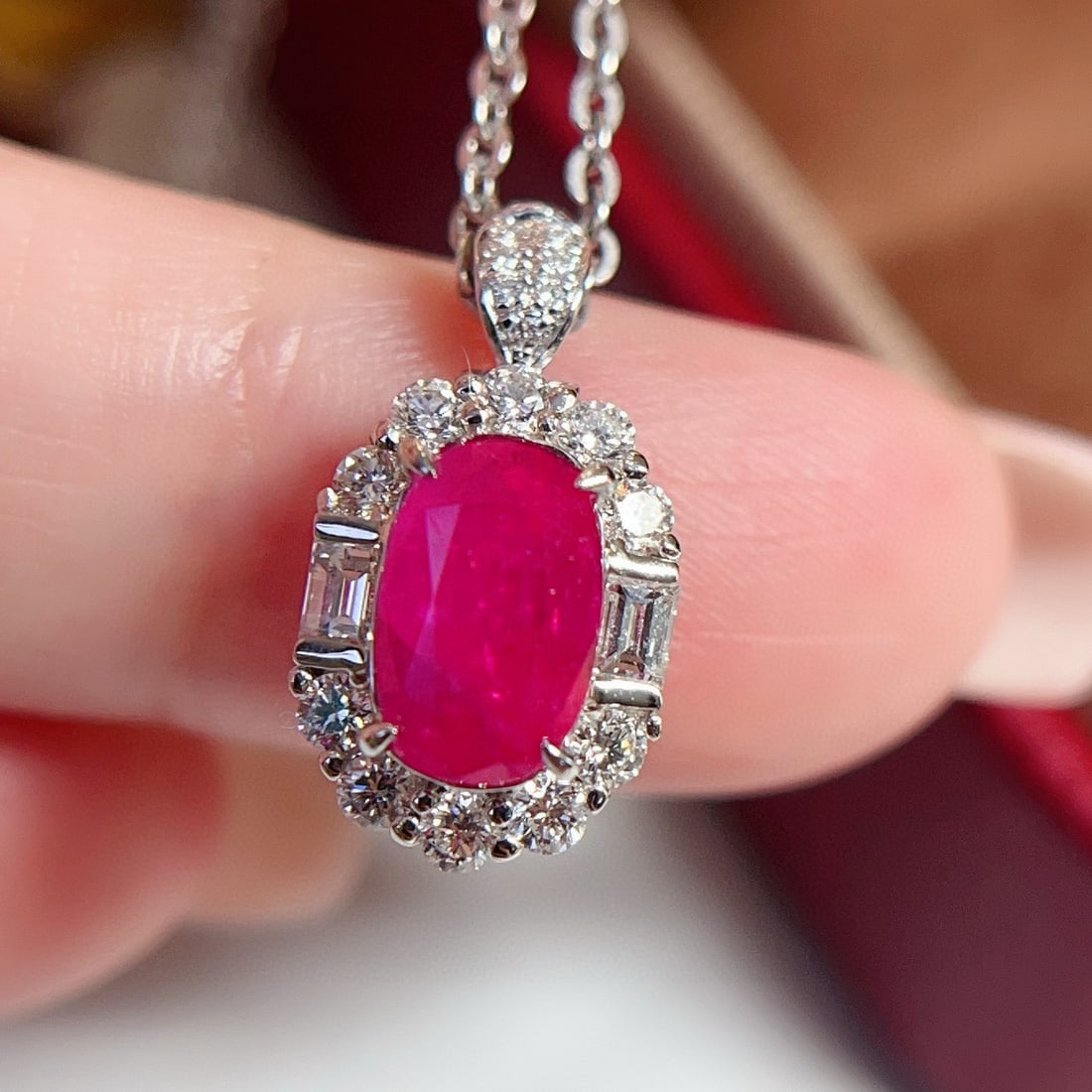 14k Gold 1.96 Ctw Natural Ruby & Diamond Ring/pendant( Without Chain ) - 3