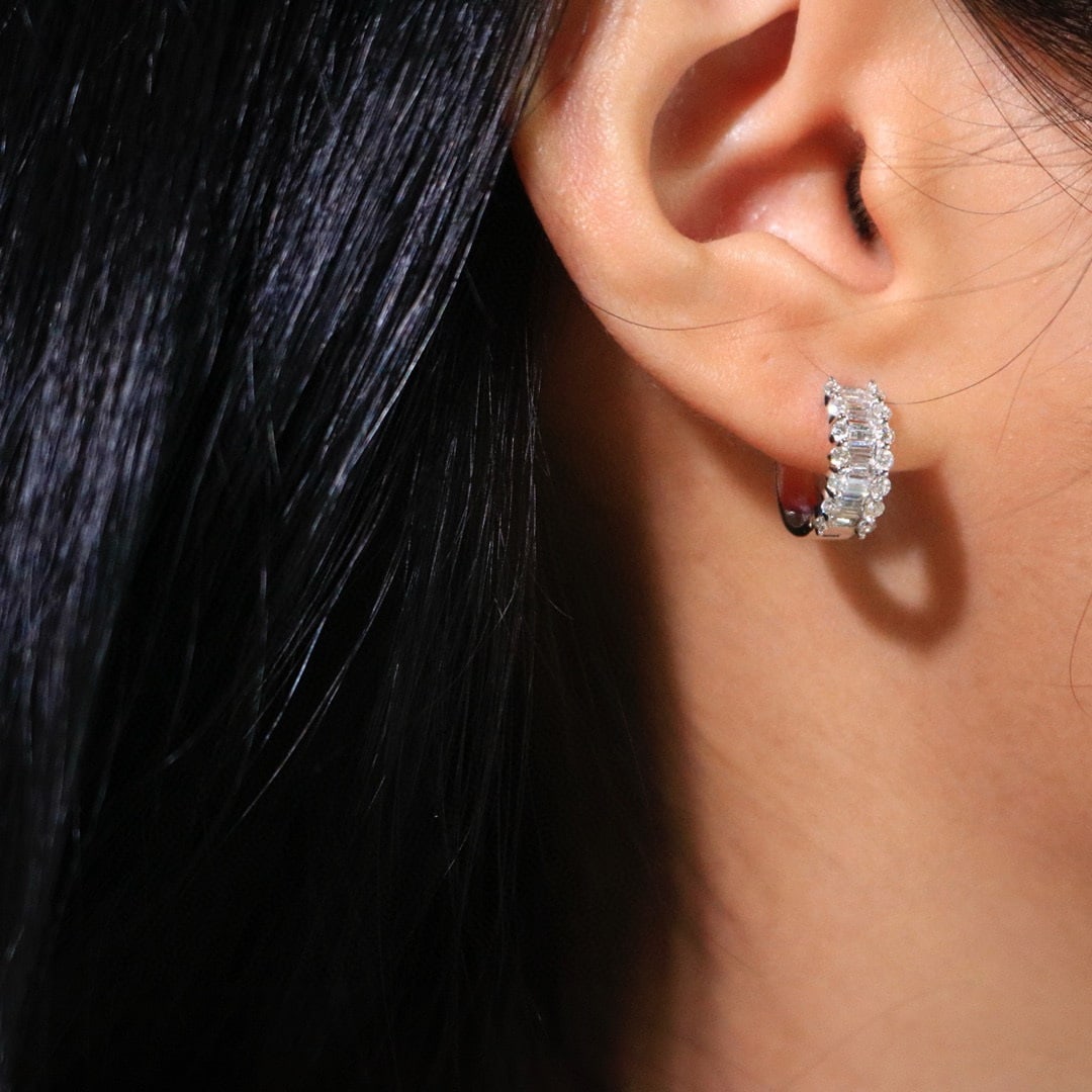 14k Gold 0.9 Ct Natural H Diamond Earrings - 5