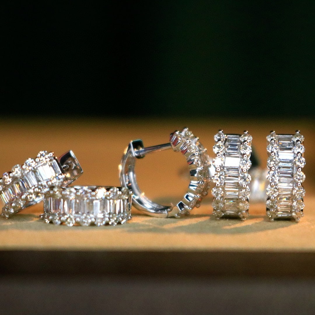 14k Gold 0.9 Ct Natural H Diamond Earrings - 7