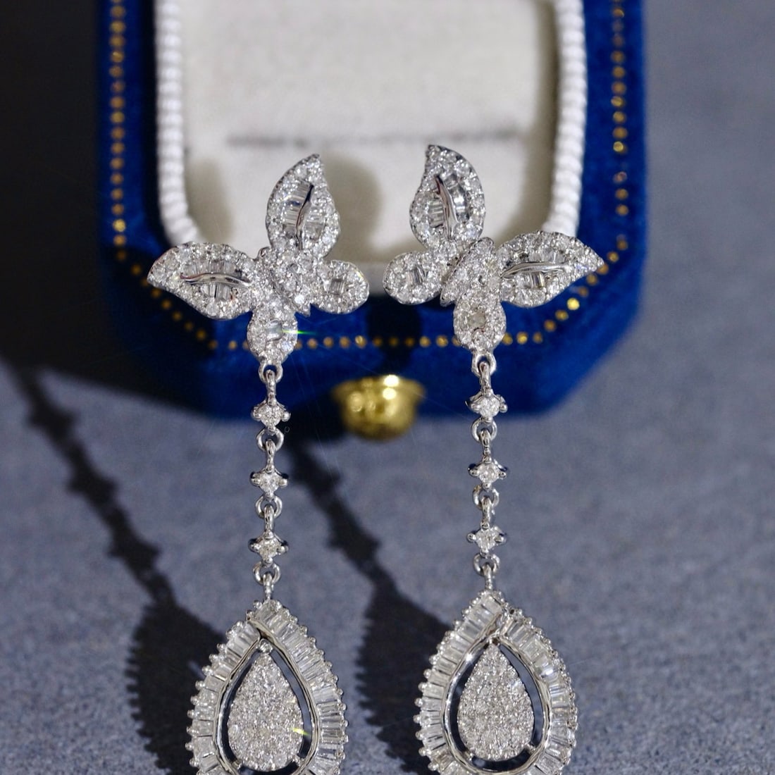 14k Gold 1 Ct Natural H Diamond Earrings - 3