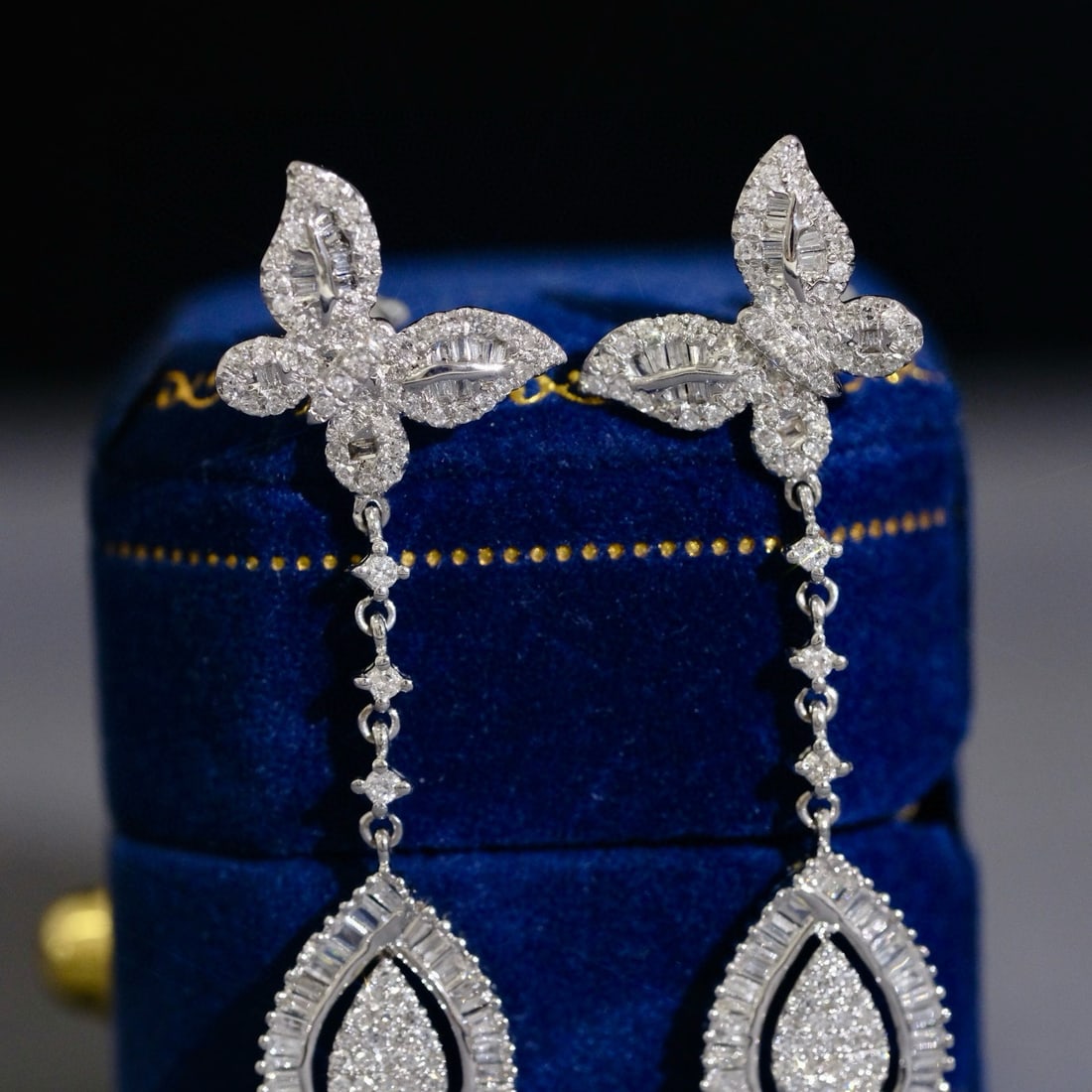 14k Gold 1 Ct Natural H Diamond Earrings - 4