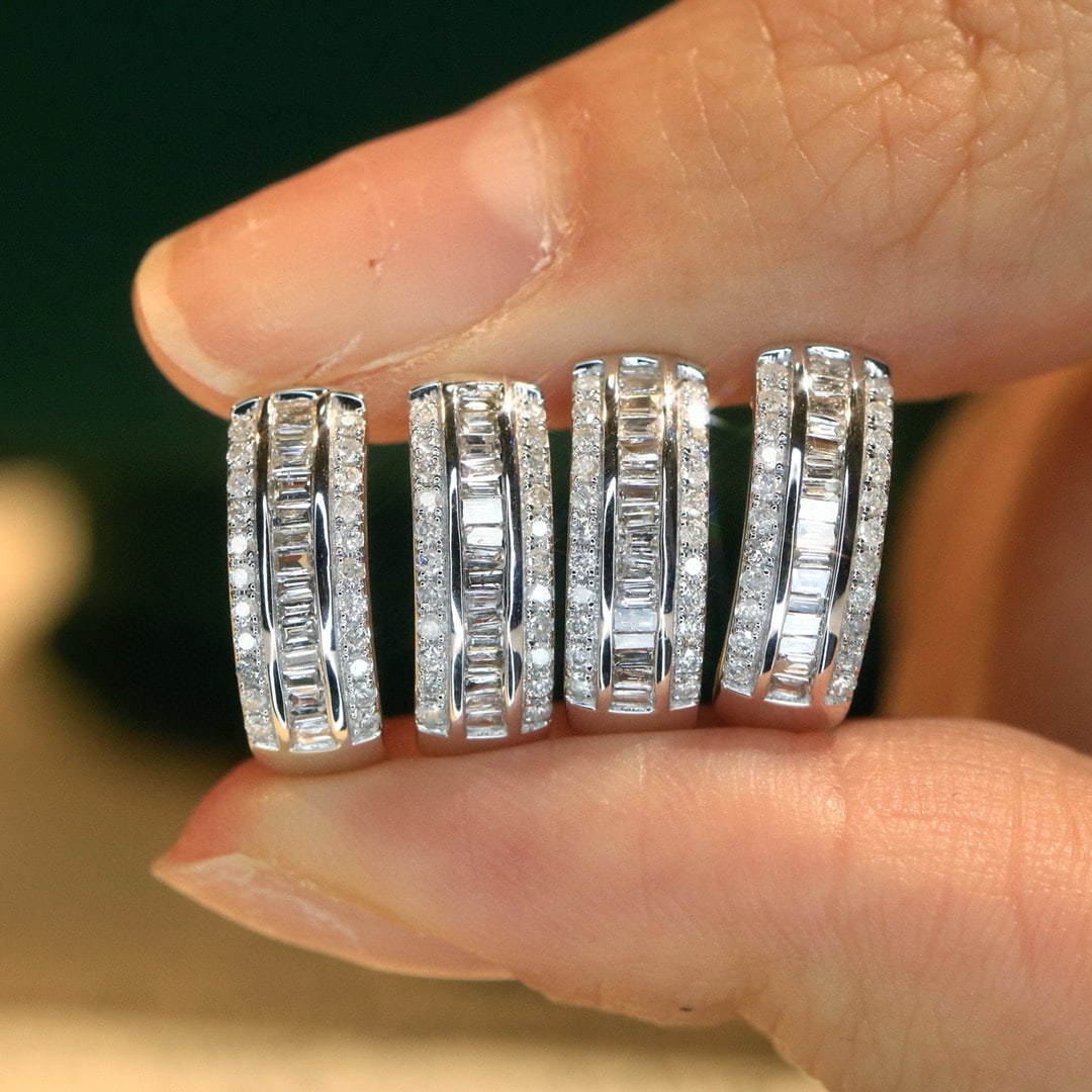 14k Gold 0.5 Ct Natural H Diamond Earrings - 4