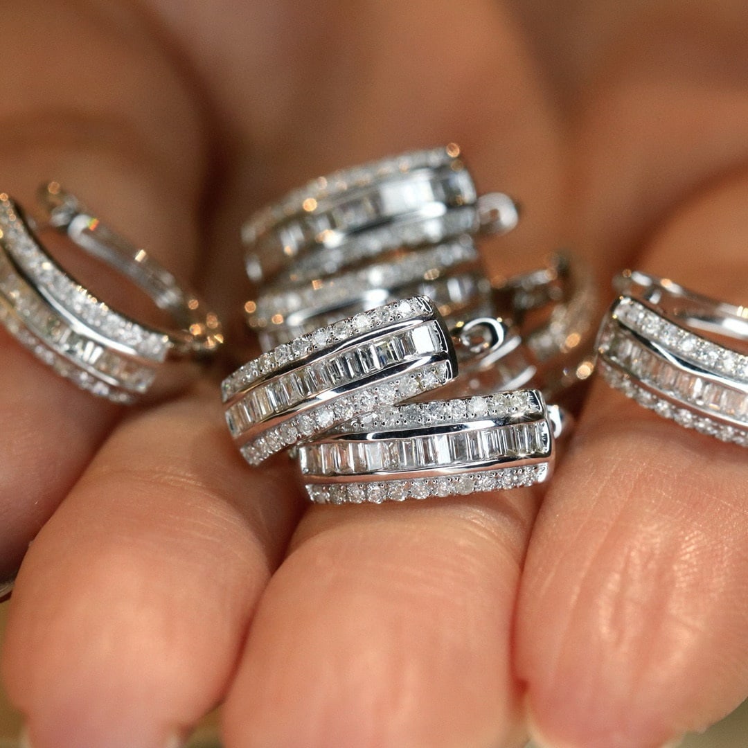 14k Gold 0.5 Ct Natural H Diamond Earrings - 6