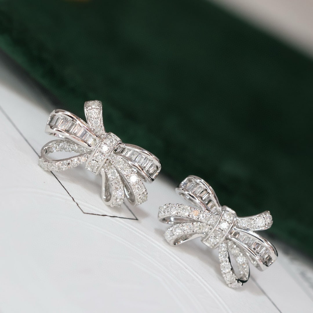 14k Gold 0.38 Ct Natural H Diamond Earrings - 6