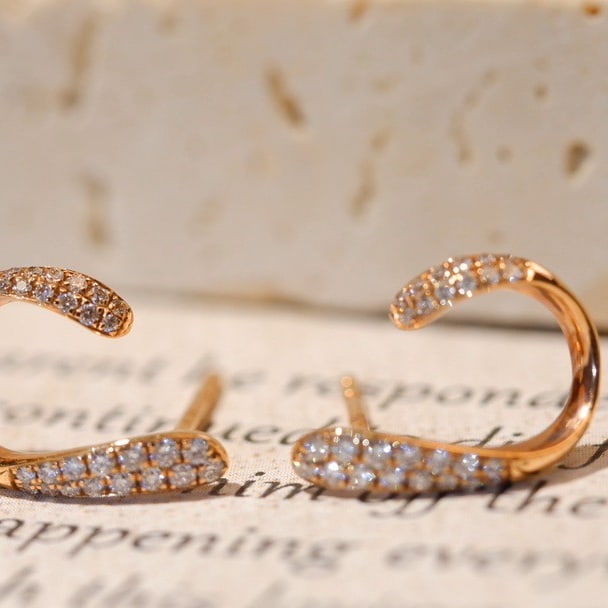 14k Gold 0.18 Ct Natural H Diamond Earrings - 4