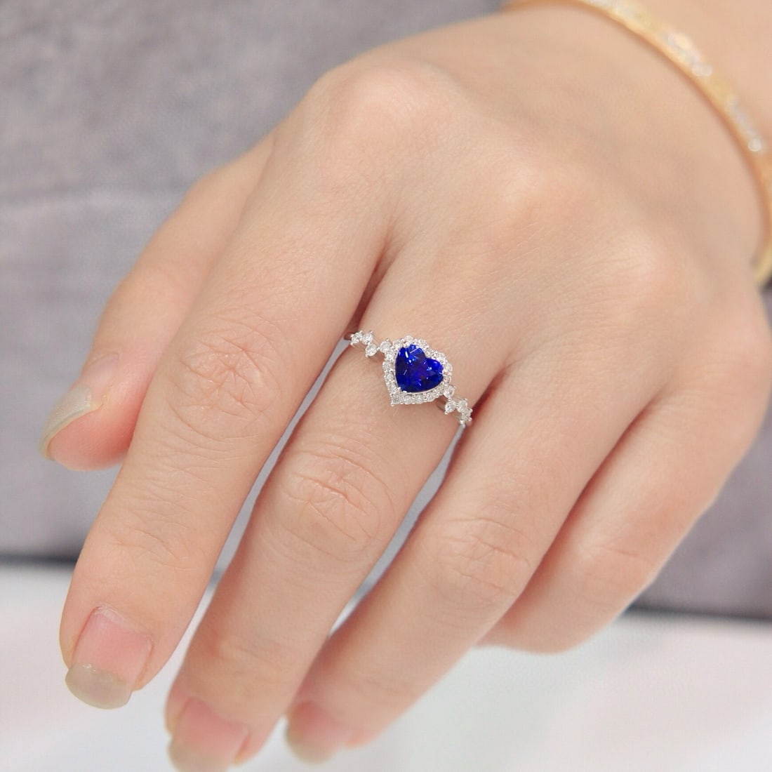 14k Gold 1.27 Ctw Natural Sapphire & Diamond Ring - 5