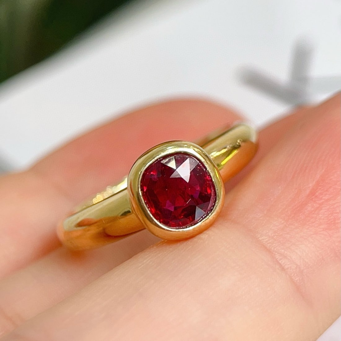 14k Gold 1.06 Ct Natural Ruby Ring - 5
