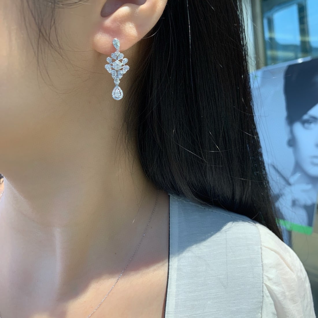 14k Gold 0.8 Ct Natural H Diamond Earrings - 5