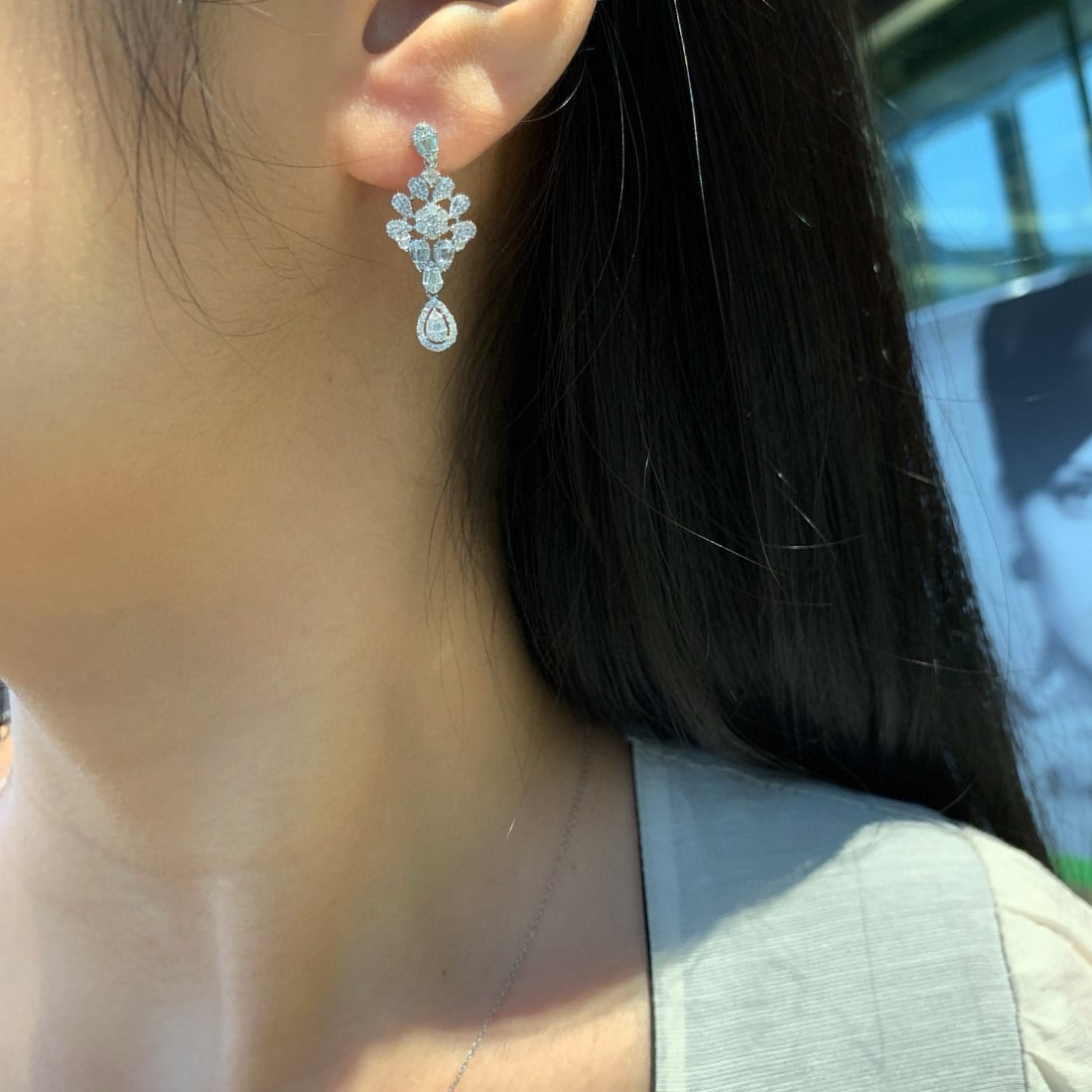 14k Gold 0.8 Ct Natural H Diamond Earrings - 6