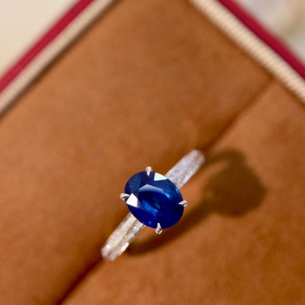 14k Gold 1.65 Ctw Natural Sapphire & Diamond Ring - 2