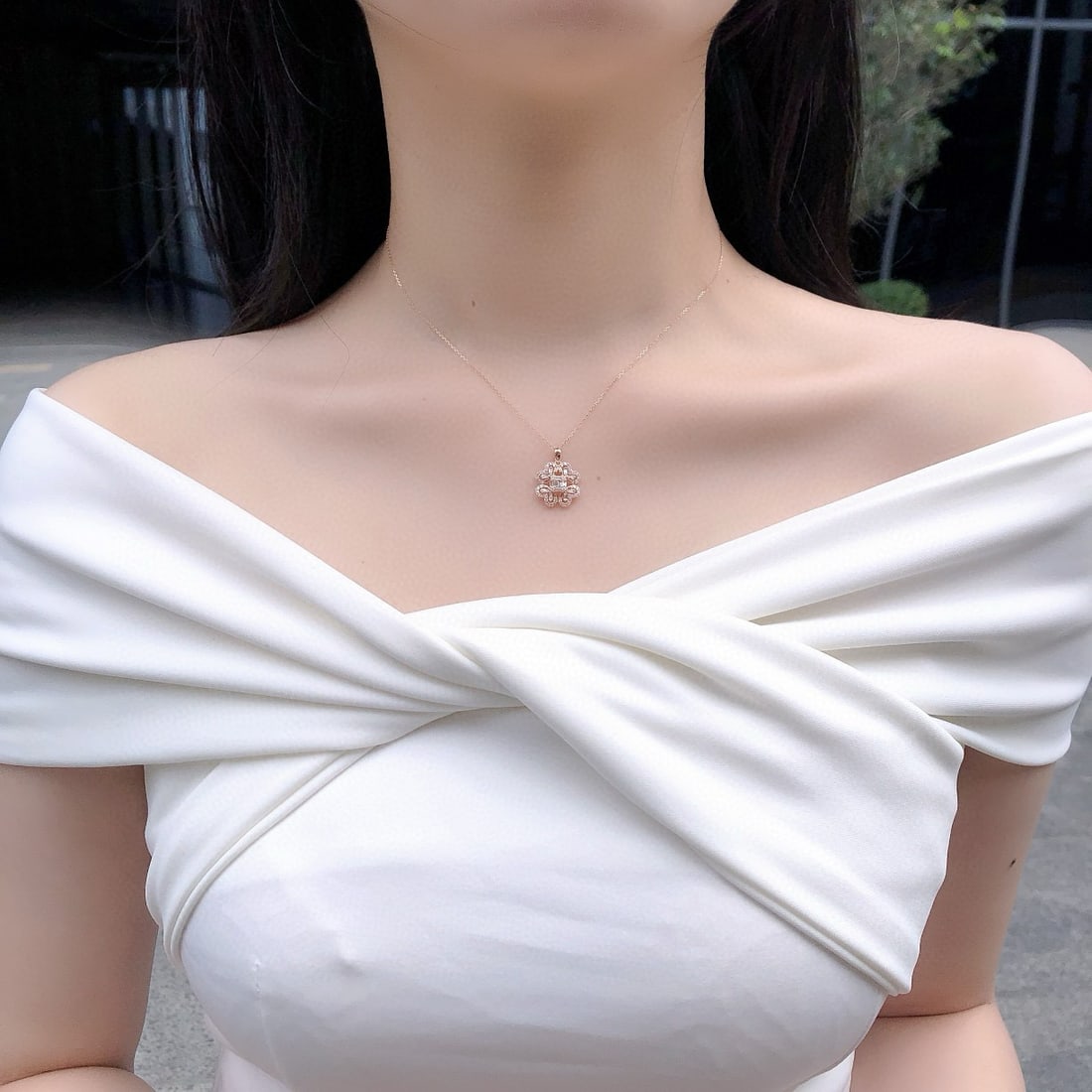 14k Gold 0.51 Ctw Natural H Diamond Pendant( Without Chain ) - 6