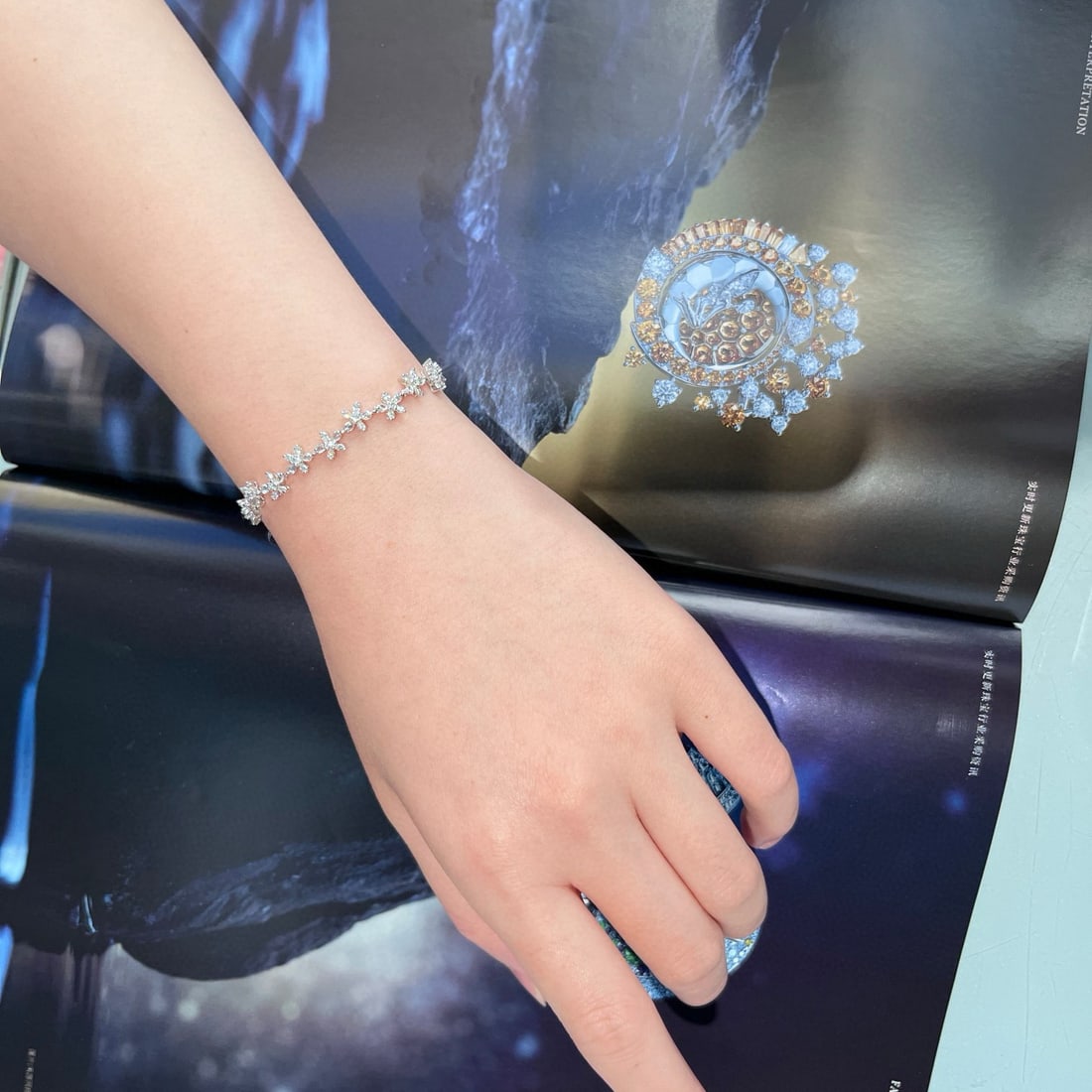 14k Gold 3.26 Ctw Natural H Diamond Bracelet - 4