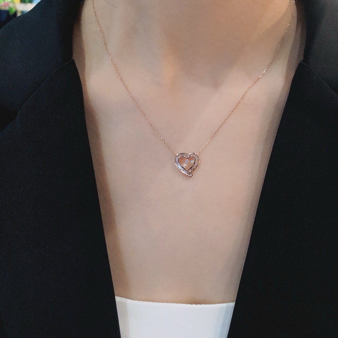 14k Gold 0.29 Ctw Natural H Diamond Necklace - 6