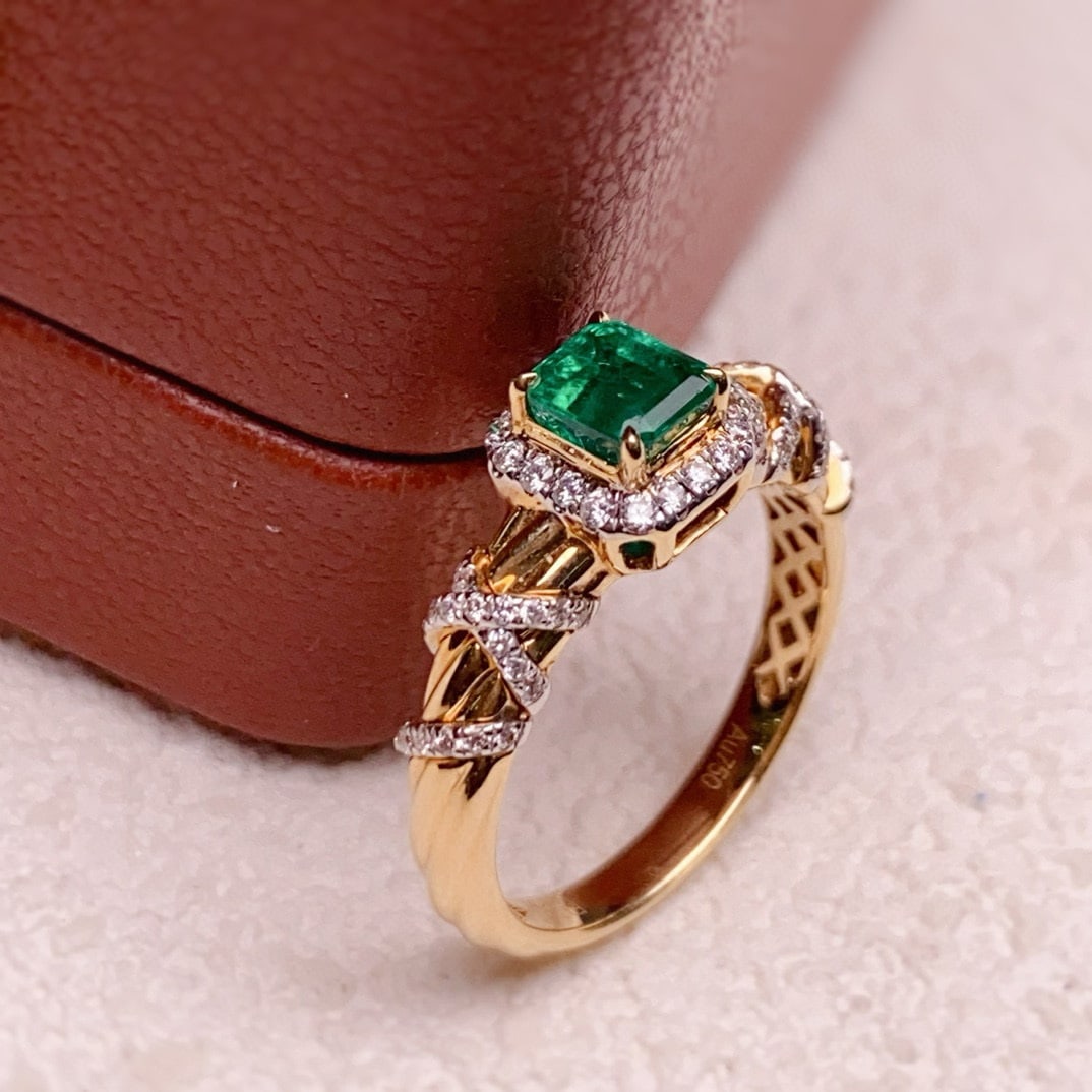 14k Gold 1.03 Ctw Natural Emerald & Diamond Ring - 3