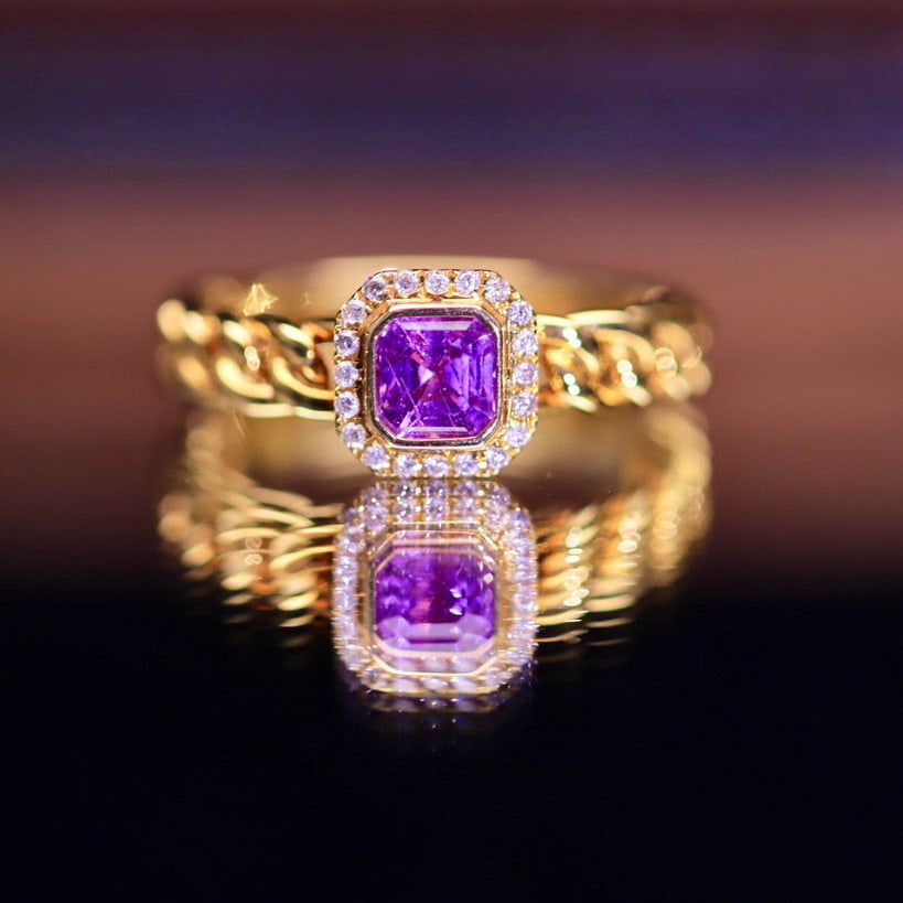 14k Gold 0.84 Ctw Natural Sapphire & Diamond Ring - 2