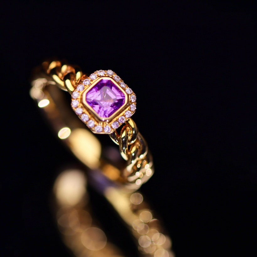 14k Gold 0.84 Ctw Natural Sapphire & Diamond Ring - 4