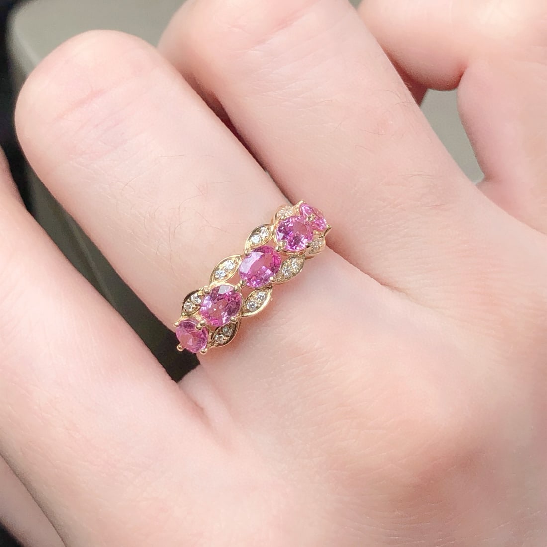 14k Gold 1.63 Ctw Natural Sapphire & Diamond Ring - 7