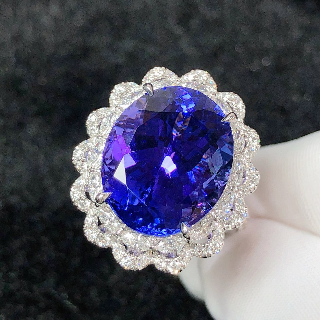 14k Gold 14.10 Ctw Natural Tanzanite & Diamond Ring/pendant( Without Chain ) - 5