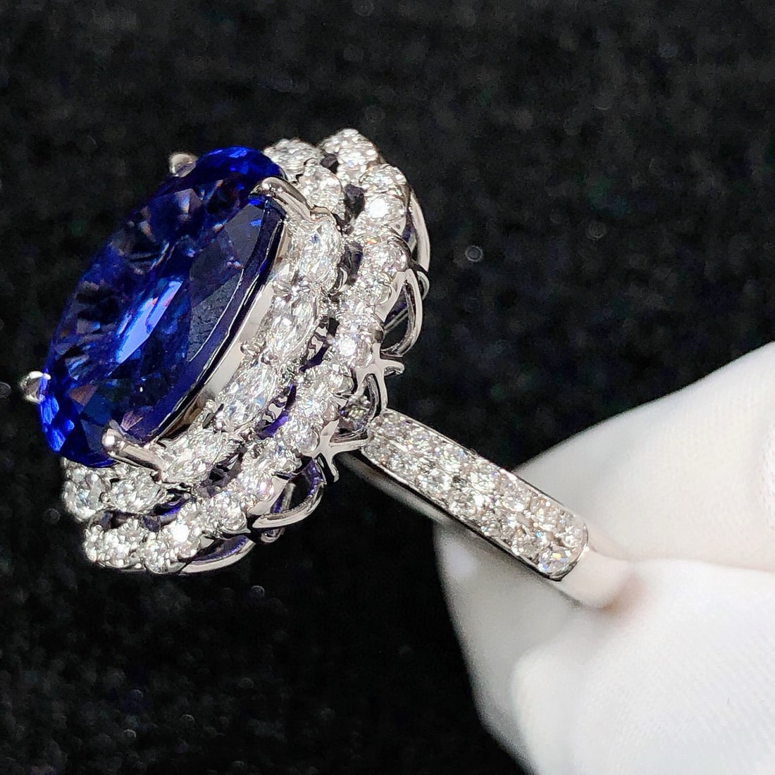 14k Gold 14.10 Ctw Natural Tanzanite & Diamond Ring/pendant( Without Chain ) - 6