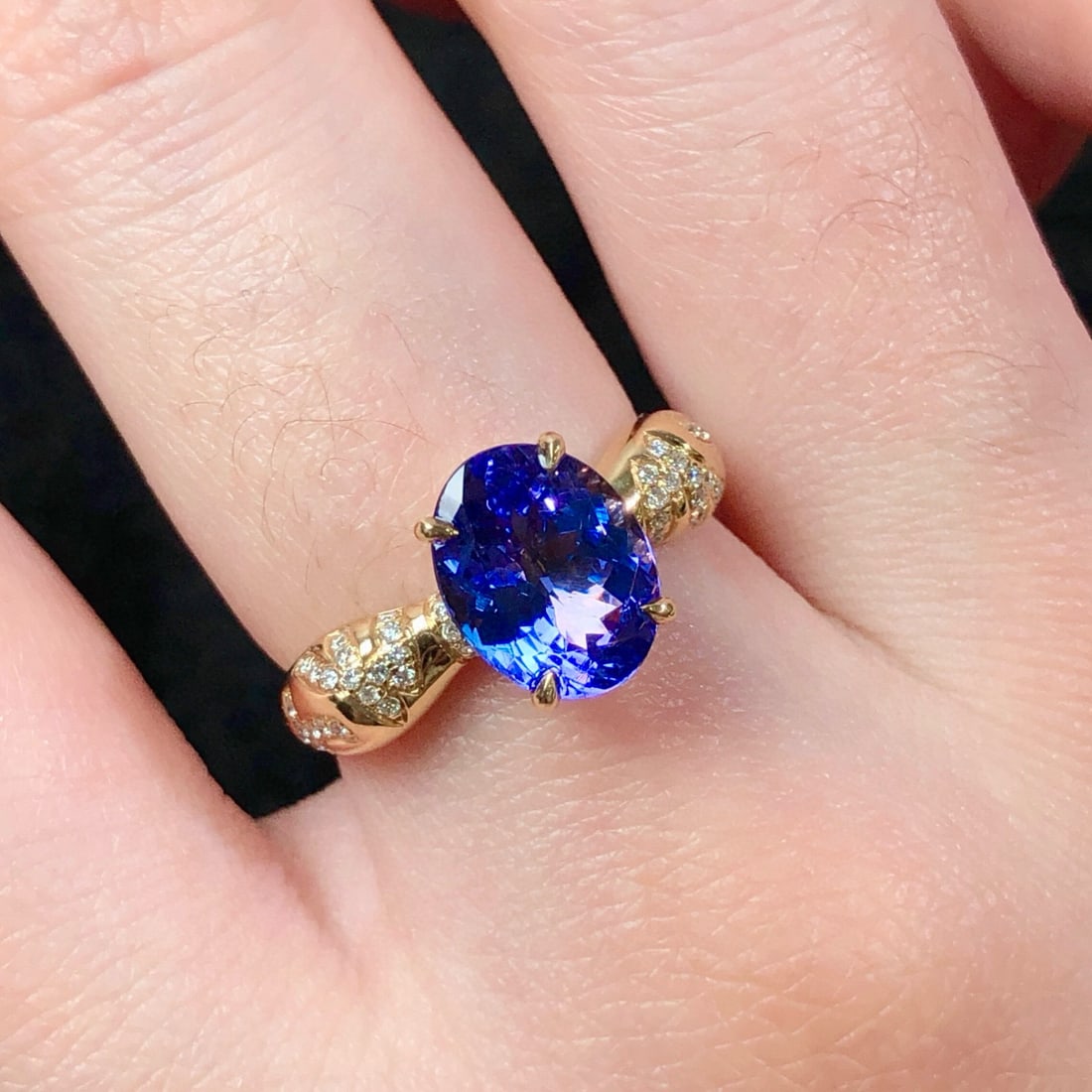 14k Gold 2.82 Ctw Natural Tanzanite & Diamond Ring - 8