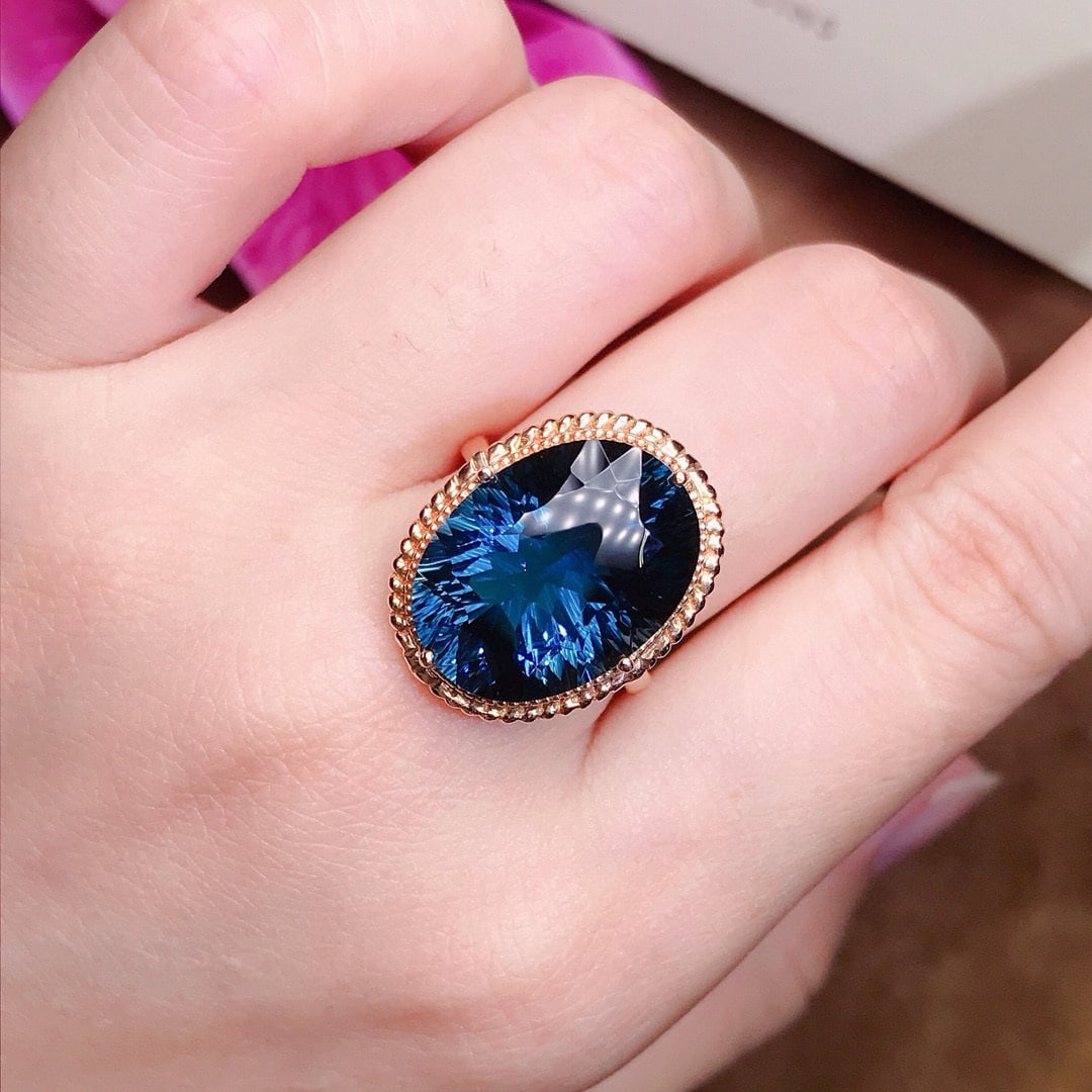 14k Gold 16.05 Ct Natural Topaz Ring - 6