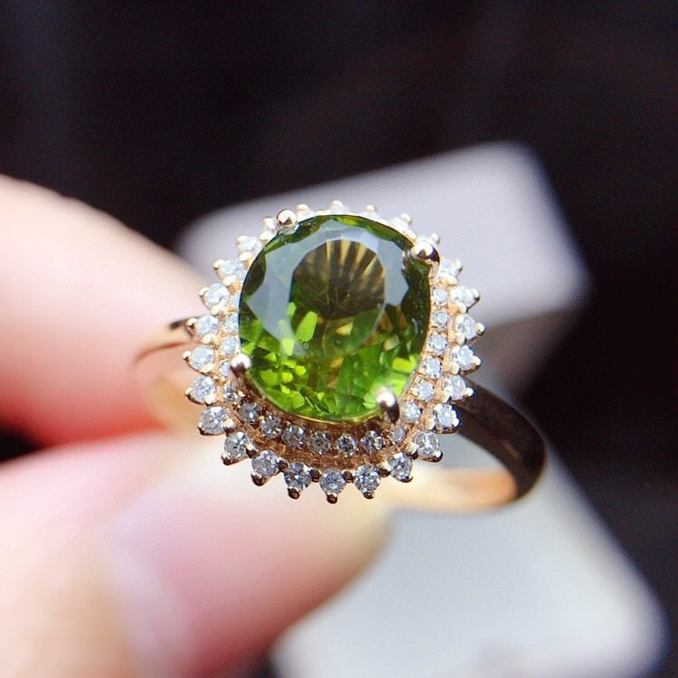 14k Gold 2.21 Ctw Natural Tourmaline & Diamond Ring - 3