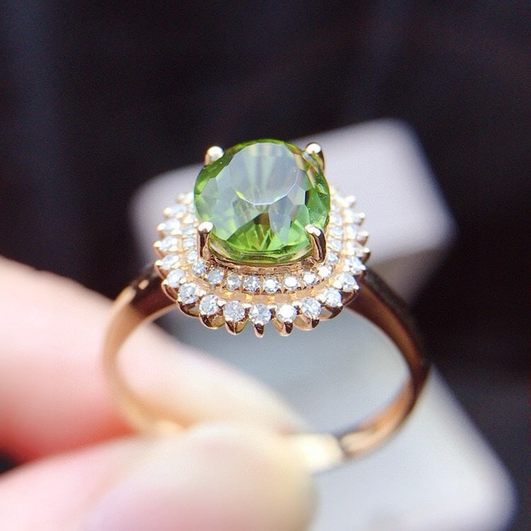 14k Gold 2.21 Ctw Natural Tourmaline & Diamond Ring - 4