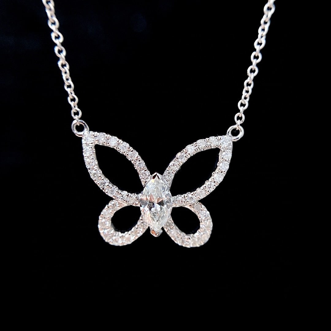 14k Gold 0.28 Ct Natural H Diamond Necklace: Ref:230958079 // gold content:14k gold // main gemstone:diamond // shape:multiply // carat weight:0. 28ct // clarity grade:vs-si // color:h // treatment:natural // Condition: NewLow Estimate: