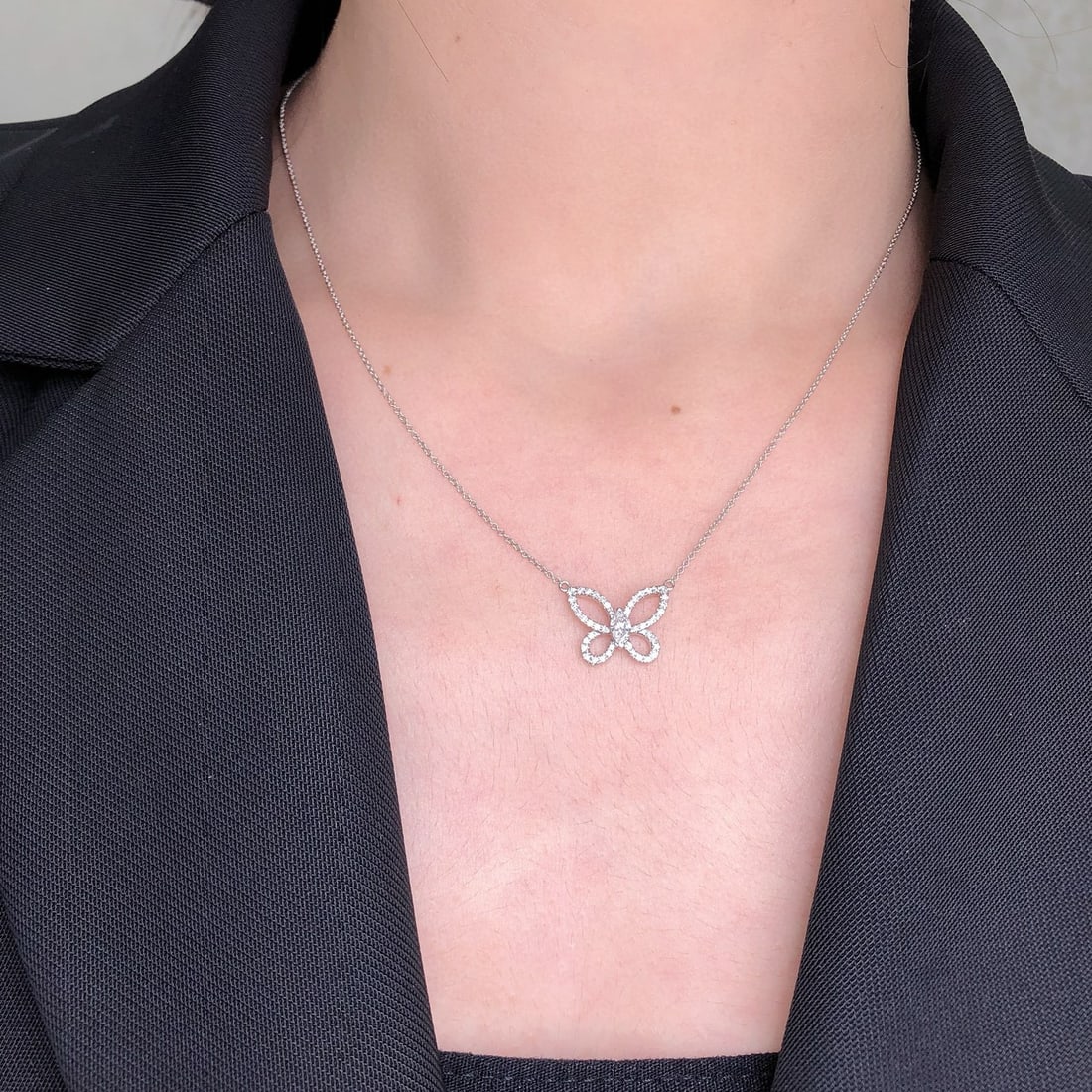 14k Gold 0.28 Ct Natural H Diamond Necklace - 5